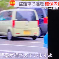 大阪でダボが軽乗用車を盗んで逃走し、タクシーとパトカーに打つける