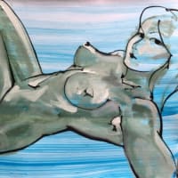 #nude human #nude female #casein base #oil painting