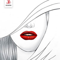 How to Draw a Girl Face with Red Lipsticks | কিভাবে একটি মেয়ের ছবি আঁকবে