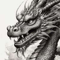 ドラゴン（墨絵）