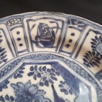 南京染付芙蓉手中皿と初期色絵芙蓉手大皿