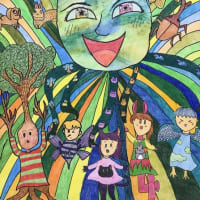 第54回 世界児童画展 佳作「笑顔のグリーンシャワー」