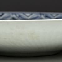 初期伊万里　染付太公望図七寸皿