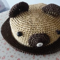 くまの帽子も編みました。