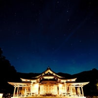 弥彦神社境内の星空