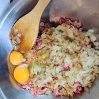 ニョニョハンメのハンバーグ作り
