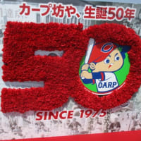 広島・本通り商店街にオーチーコーチーの懸垂幕登場！吉川晃司さんと奥田民生さんのユニット、カッコいい還暦軍団です　カープ愛溢れる