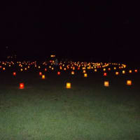 高森東公園灯篭祭り、こぶしの皆さんが心をこめて作った灯篭がきれいです