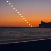 <4>夕陽の味わい　／　傾斜角＝緯度　／　天の赤道と平行圏　／　赤緯
