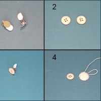 かぎ針のビーズ編みでイヤリングとブローチを作りました