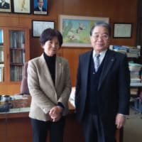 松田たかえ府会予定候補と笠置めぐり・・・松本町長とお会いしました！