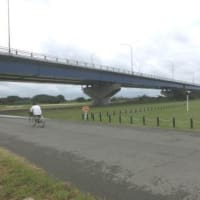 堤防の道は長かった　（東海道五十七次歩き旅・摂津国）