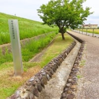 矢作川農業用水管の上を走る