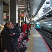 東京駅２１番線ホームを発着する東北新幹線やまびこ２０５号　仙台行き