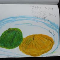 「秋の味覚　ミカンと柿」