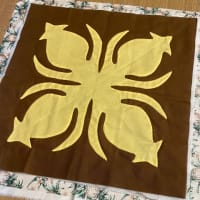 パイナップルのハワイアンキルト（キルティングの準備）