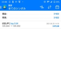 2021/08/25　2900円のプラスてした。