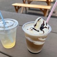 下賀茂　道の駅 湯の花　アイスカフェモカと月ヶ瀬梅ジュース