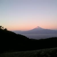 夕陽に映える富士