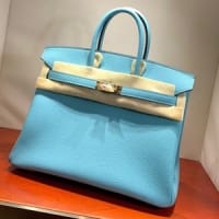 エルメス バーキン25 ブルーアトール トゴ ゴールド金具