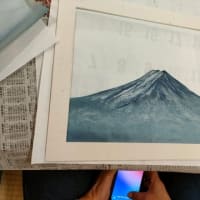 雄大な富士山（押し花）