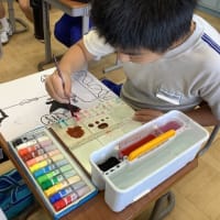 中学部３年　美術「防災ポスターを描こう」