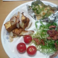 【カキのチーズ焼き】【厚揚げと白ネギのオイマヨ炒め】【水菜とベーコンのガーリック炒め】