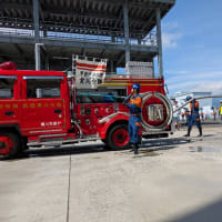 甲府市消防団員消防操法大会を見に行きました