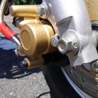 直したフロントフォークで試走