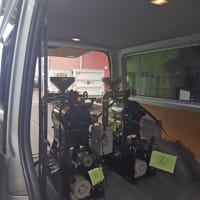 フジローヤルに改造済焙煎機を取りに行く