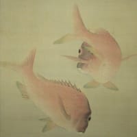 改装にて締め直しされた作品　游鯛図　その4　中村左洲筆　昭和15年　その１４