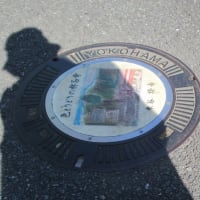 金沢海の公園へ出かけた。   金沢文庫小学校により、    歩道の「マンホール」の絵