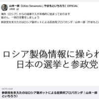 参政党の参院選東京選挙区の候補者さや氏についてロシア国営スプートニクが特段の扱いをしている、ロシアのボットが参政党を推しているという「参政党の躍進とロシア疑惑」情報の発信源があの山本一郎氏である件。