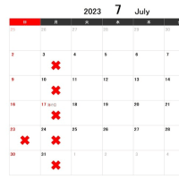 2023年7月　高倉店営業カレンダー