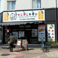 韓国食堂「マニマニ（たくさん食べてね）」でランチ　　石焼ビビンバ　ミニ冷麺　海鮮チジミに生マッコリ　　どれも本場の味で旨かった。