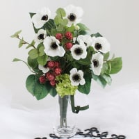 ガラスの花瓶を使った花束レッスンと、お仏花