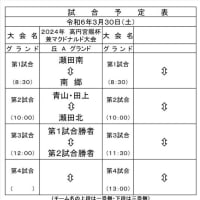 学童　3/30日の試合予定「高円宮兼マクド大会」　　　2024.3.23