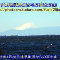 睦月朝検見浜からの富士の山