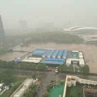 武漢は大雨からの黄砂