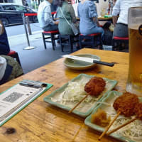 「一軒め酒場」でちょい呑み生ビール1＆「神田旨カツ」3本＝990円