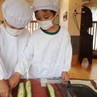 さくら　5歳児　クッキング（ゴーヤチャンプルー）