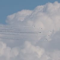 ひらパー近くから撮った「ブルーインパルス飛行」