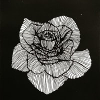 切り絵　線アート「薔薇」　A4 