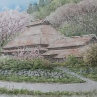 水彩画「桜咲く故郷の廃家」（新作）