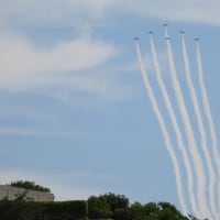 大阪城公園でブルーインパルス