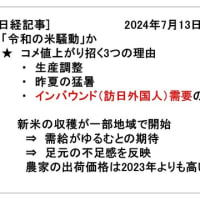 『令和の米騒動』 / 『インバウンド客が爆食？』