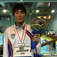 長谷川純矢選手　日本選手権100m背　入江、金子に次いで第3位!!!!!!