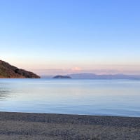 西琵琶湖の夕景、そして、近江今津 西友（にしとも）