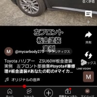 Toyota ハリアー　ZSU60W板金塗装実例　左フロント部損傷
