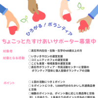 ちょこっとたすけあいサポーター支援事業（ボランティアポイント）のポイント付与の対象がひろがります！